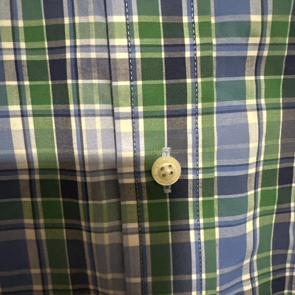 Lauren Ralph Lauren Shirt Mens L Sleeve Button Front Plaid Pocket